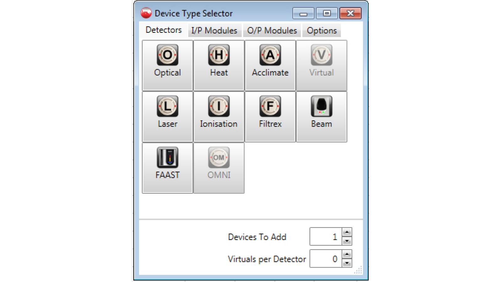 Device type selector